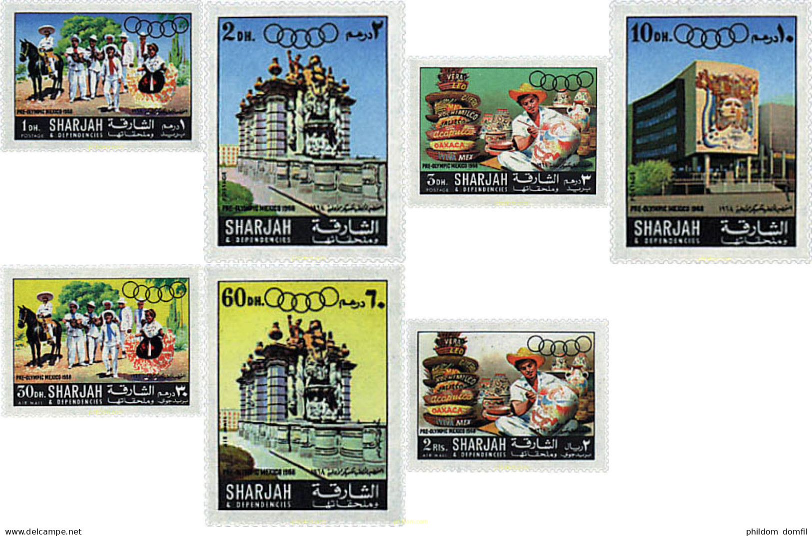 54024 MNH SHARJAH 1967 19 JUEGOS OLIMPICOS VERANO MEXICO 1968 - Schardscha