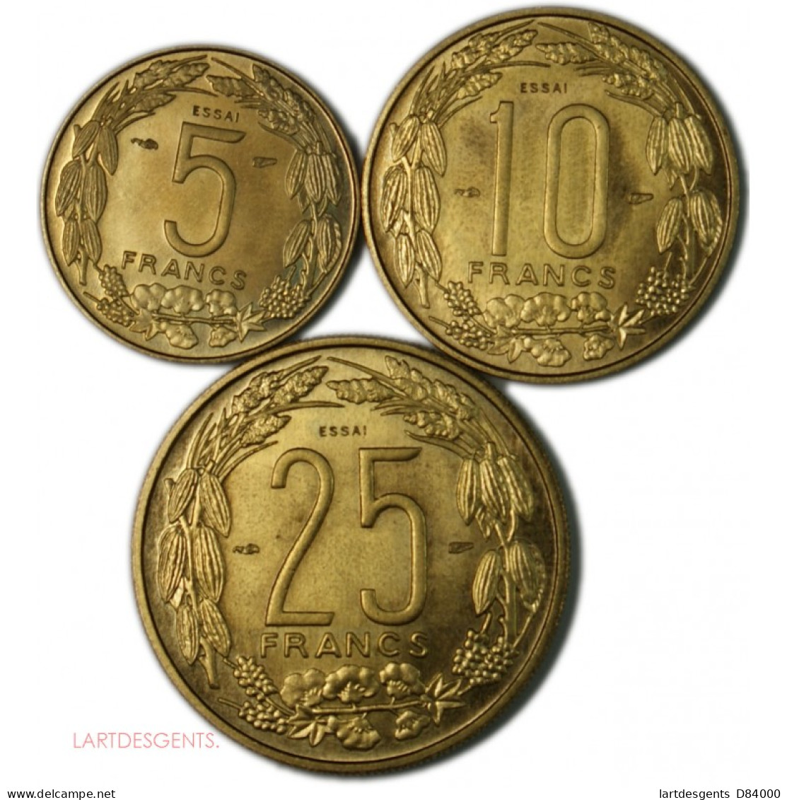ESSAI Colonie CAMEROUN, 5,10,25 Francs 1958, FDC, Lartdesgents.fr - Pruebas