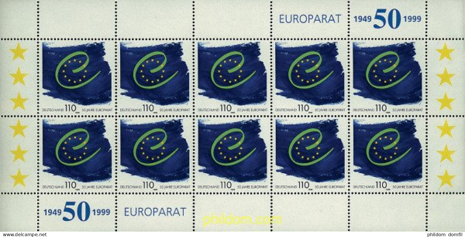 10447 MNH ALEMANIA FEDERAL 1999 50 ANIVERSARIO DEL CONSEJO DE EUROPA - Ungebraucht