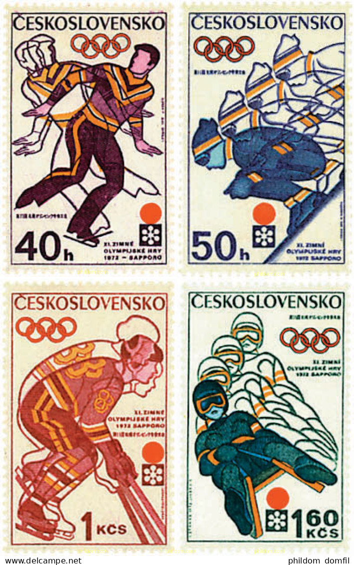 70681 MNH CHECOSLOVAQUIA 1972 11 JUEGOS OLIMPICOS DE INVIERNO SAPPORO 1972 - Unused Stamps