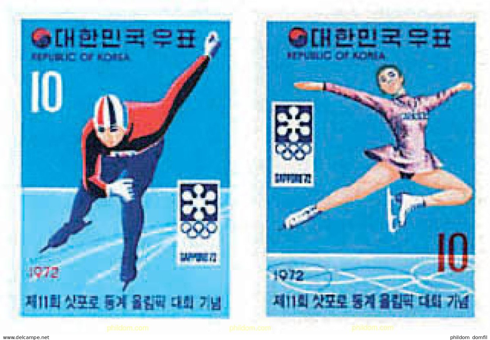 70733 MNH COREA DEL SUR 1972 11 JUEGOS OLIMPICOS DE INVIERNO SAPPORO 1972 - Corée Du Sud
