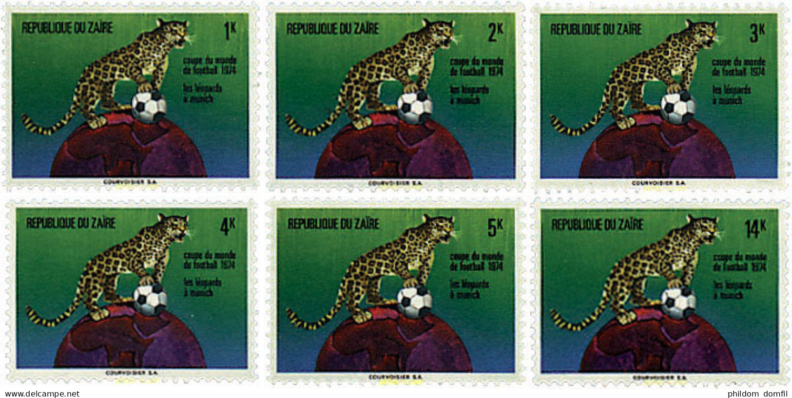 34285 MNH ZAIRE 1974 COPA DEL MUNDO DE FUTBOL. ALEMANIA-74 - Unused Stamps