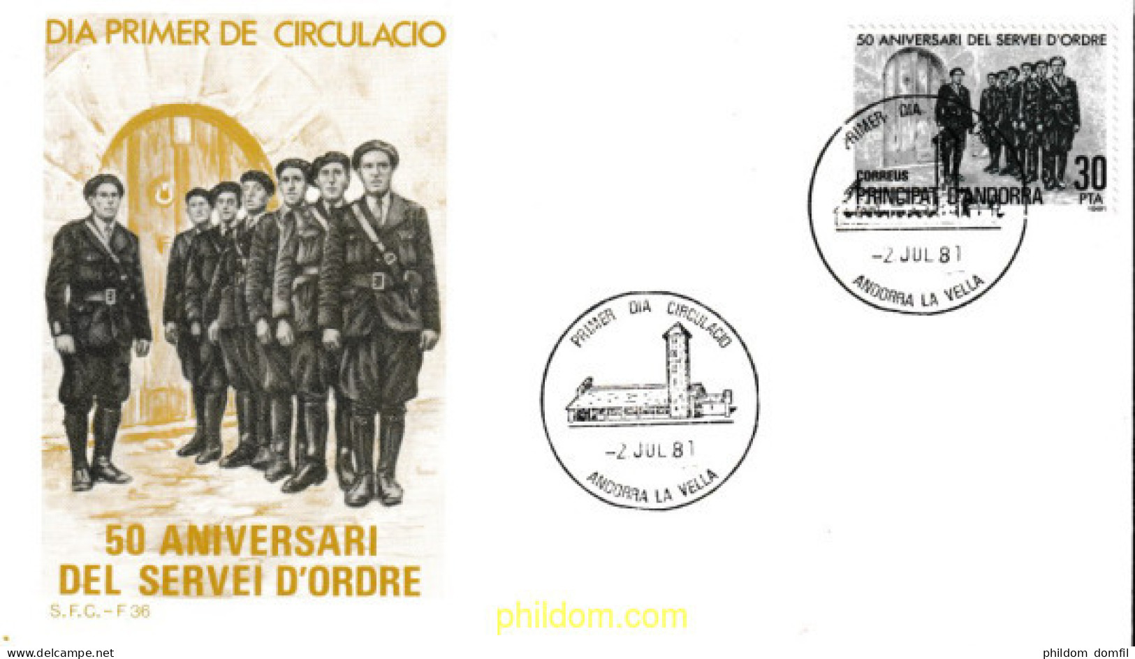 404563 MNH ANDORRA. Admón Española 1981 50 ANIVERSARIO DE LA CREACION DEL SERVICIO DEL ORDEN - Unused Stamps