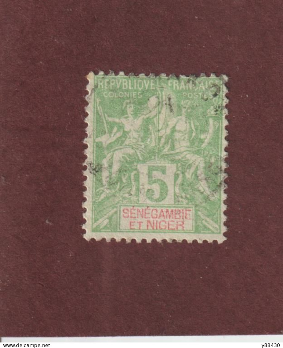 SÉNÉGAMBIE ET NIGER - 48 De 1903  - Oblitéré - Type Colonies - 5c. Vert-jaune  - 2 Scan - Usati