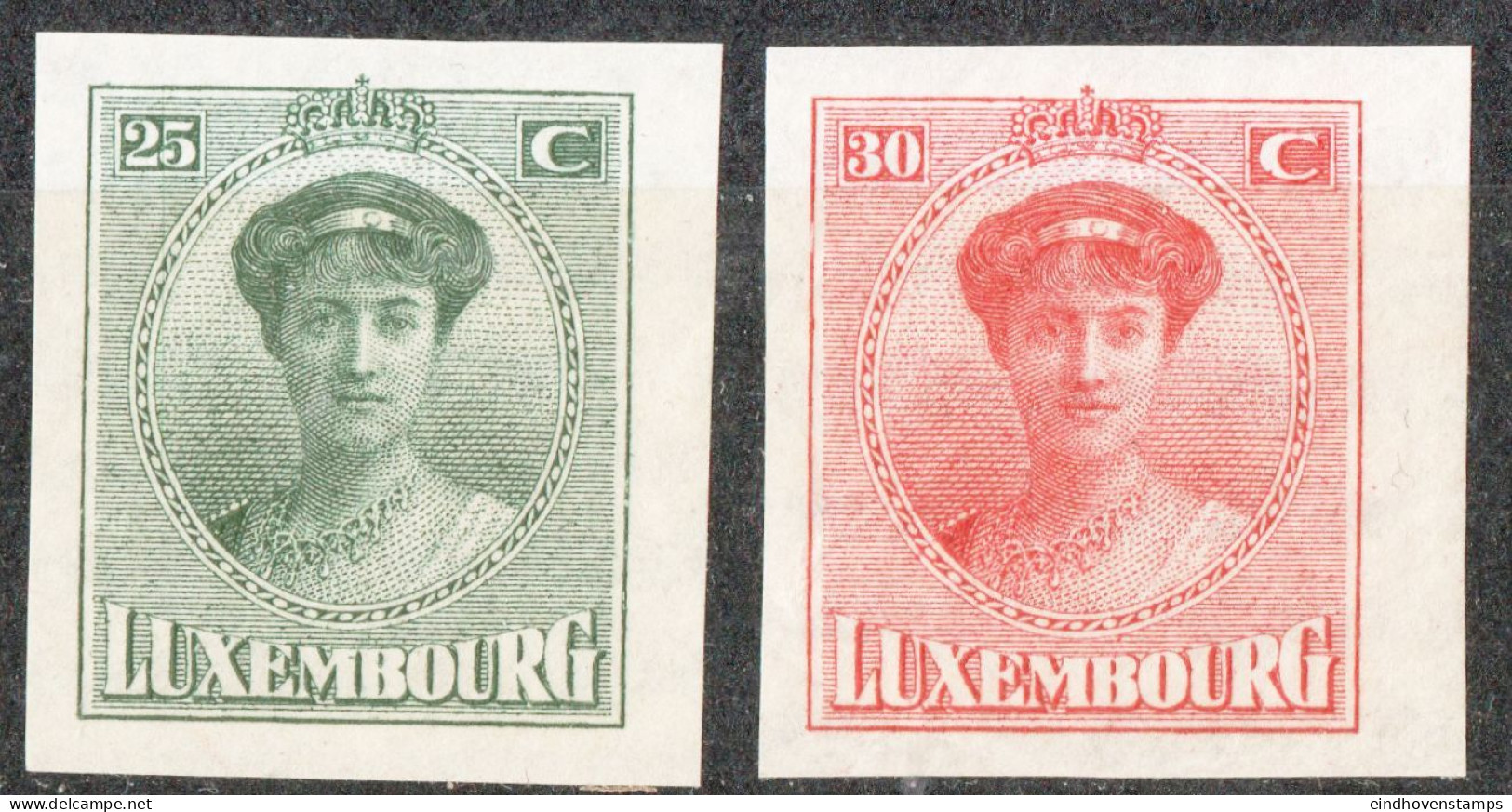 Luxemburg 1922 Imperforated Charlotte Stamps MNH Exhibition Issue - Expositions Philatéliques