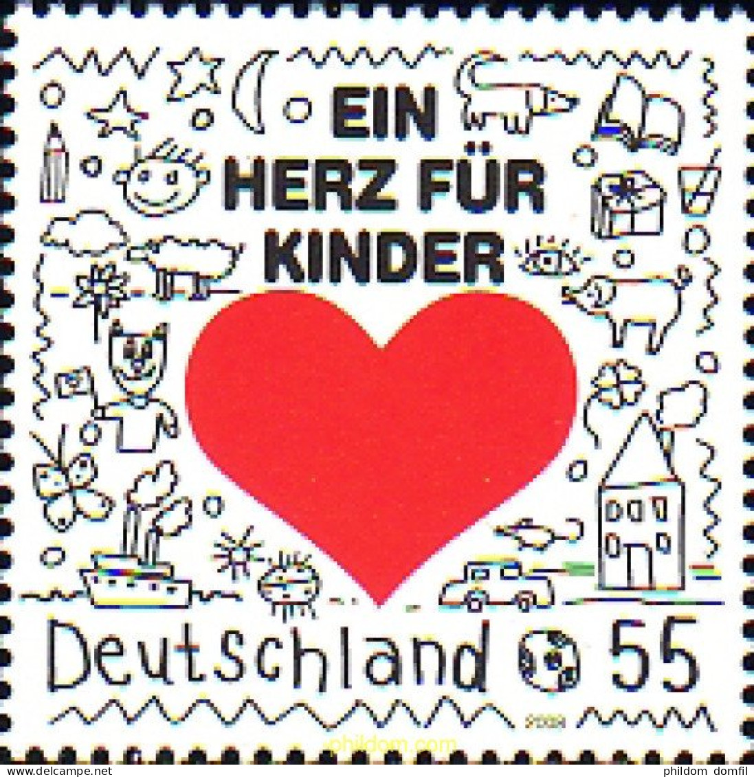 223420 MNH ALEMANIA FEDERAL 2008 UN CORAZON PARA LOS NIÑOS - Ungebraucht