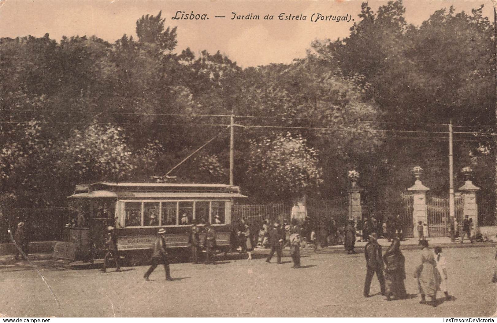 PORTUGAL - Lisboa - Jardim Da Estrela - Animé - Tramway - Carte Postale Ancienne - Winter Sports