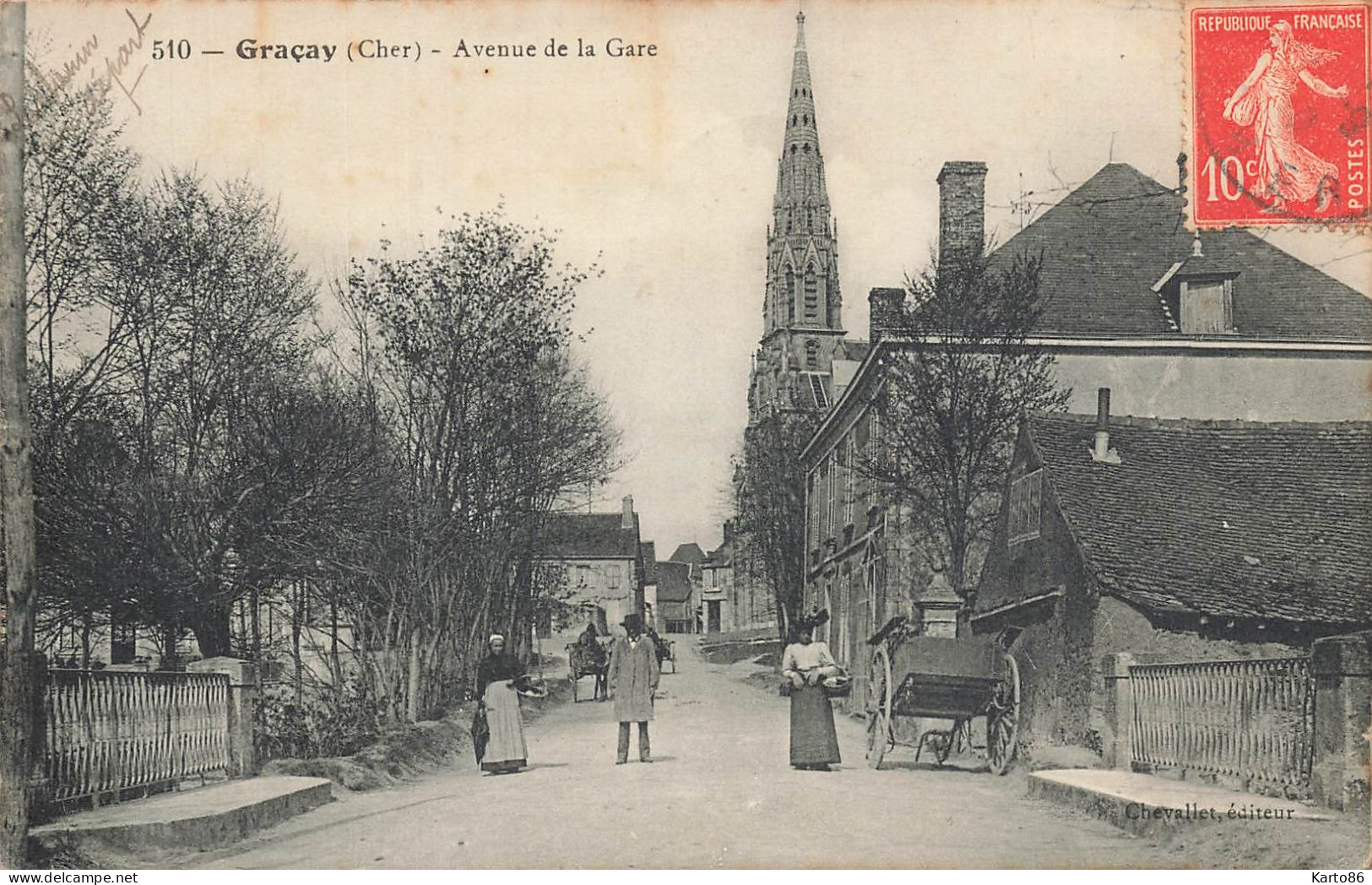 Graçay * Avenue De La Gare * Villageois - Graçay