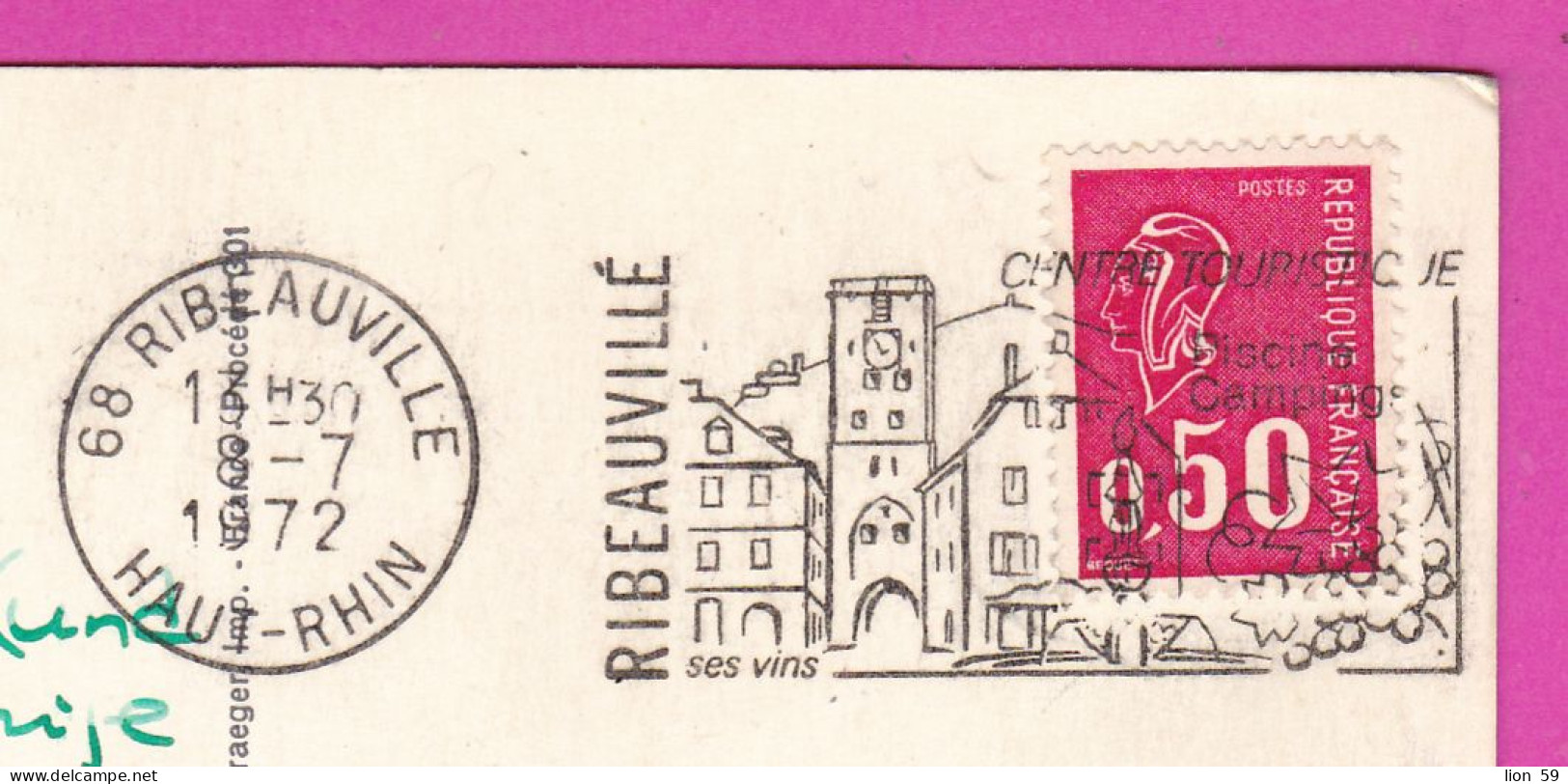 294149 / France - KAYSERSBERG (Haut-Rhin) Musee Et Le Donjon PC 1972 USED - 0.50 Fr. Marianne De Béquet Flamme - 1971-1976 Marianne Of Béquet