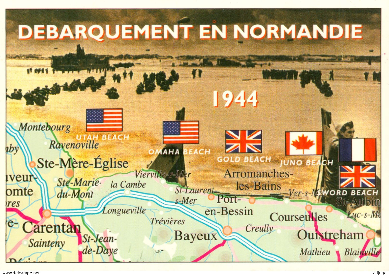 CPM-Débarquement En Normandie 6 JUIN 1944-_Circuit Des Plages Du Débarquement **TBE * 2 Scans - Basse-Normandie