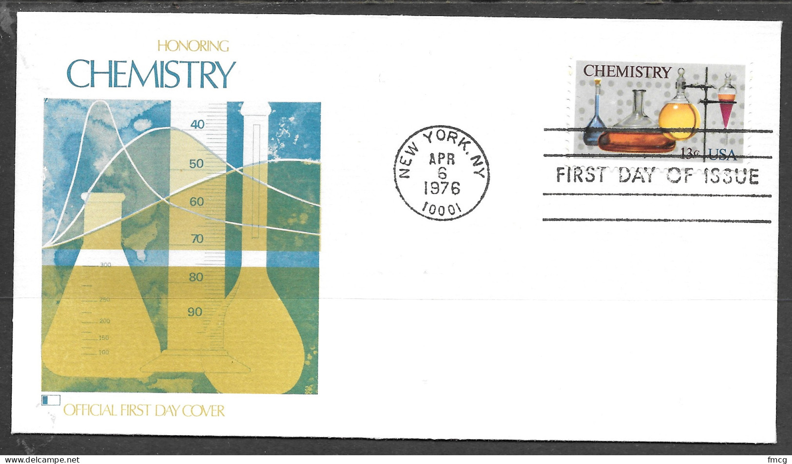 USA FDC Fleetwood Cachet, 1976 13 Cents Chemistry - 1971-1980