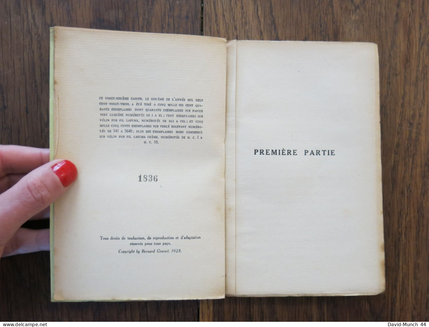 Encarnacion De Aurore Sand. Librairie Grasset, Les Cahiers Verts 26. 1923, Exemplaire Sur Vergé Bouffant Numéroté - 1901-1940