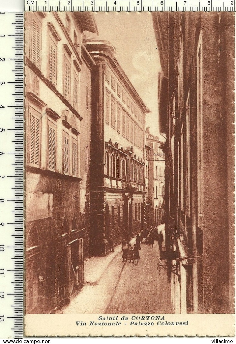 Arezzo - Cortona - Via Nazionale - Palazzo Colonnesi - VG. 1921 - Arezzo