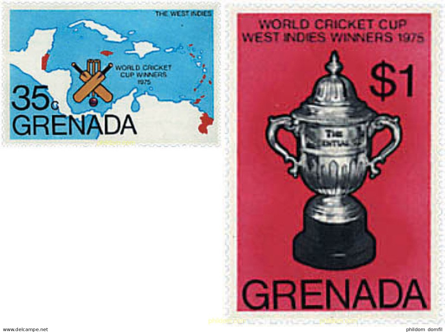 89868 MNH GRANADA 1976 CAMPEONATOS DEL MUNDO DE CRICKET - Grenada (1974-...)