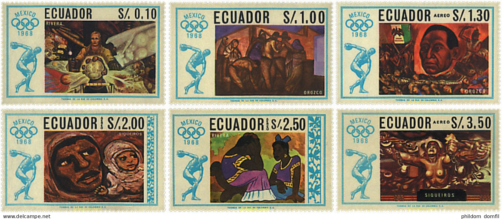 27052 MNH ECUADOR 1967 19 JUEGOS OLIMPICOS VERANO MEXICO 1968 - Ecuador