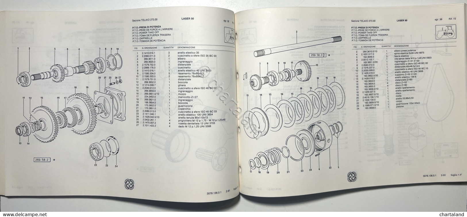 Catalogo Parti Di Ricambi Originali SAME Trattori - Laser 90 - Ed. 1991 - Other & Unclassified