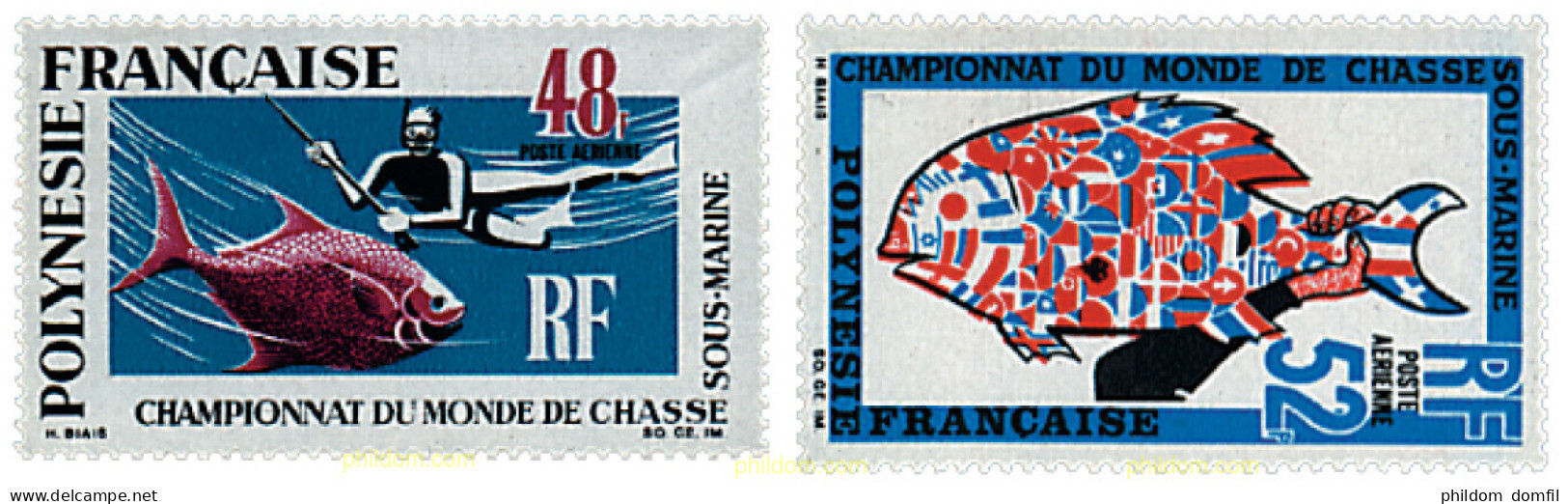 43505 MNH POLINESIA FRANCESA 1969 CAMPEONATO DEL MUNDO DE PESCA SUBMARINA - Unused Stamps