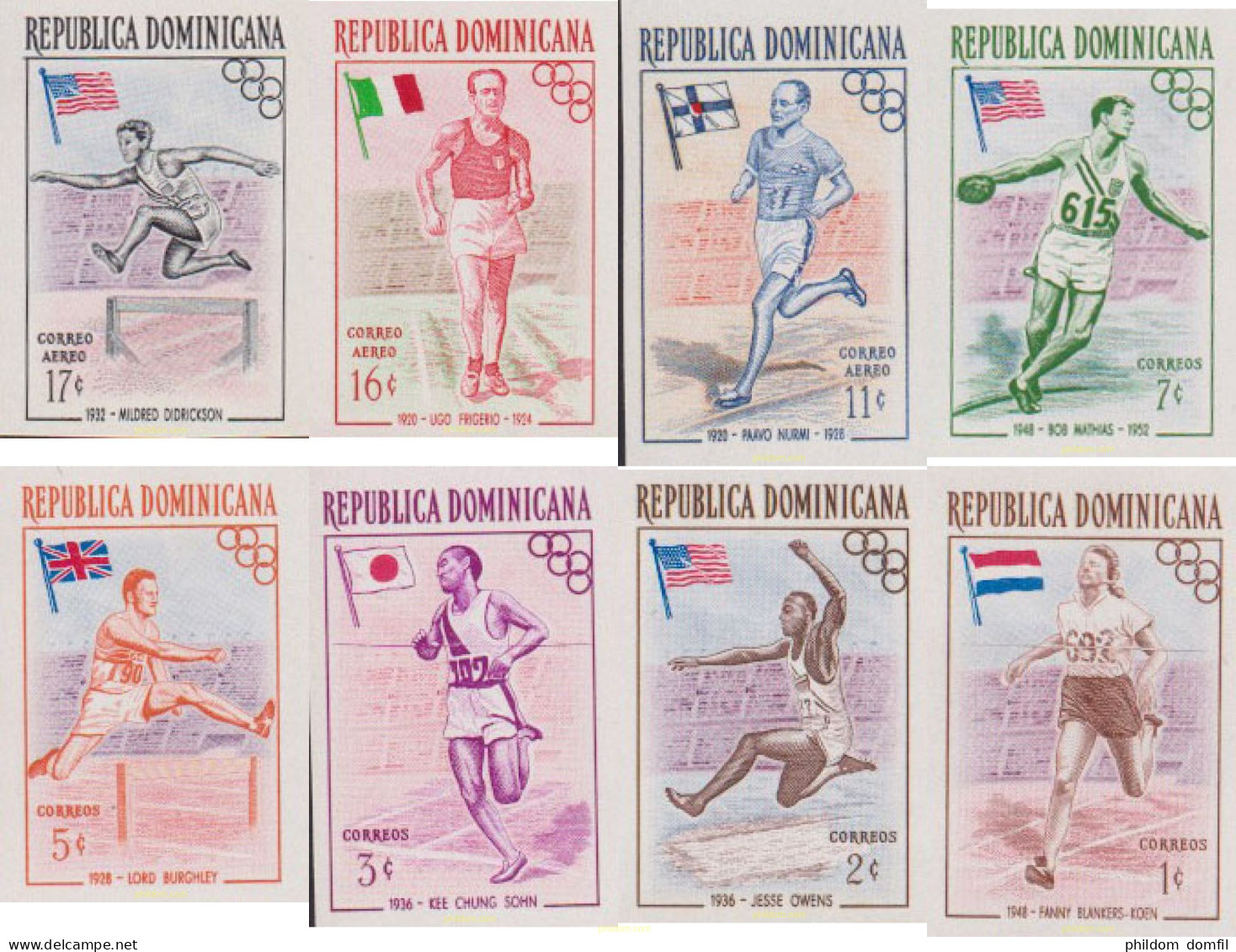 13318 MNH DOMINICANA 1957 16 JUEGOS OLIMPICOS VERANO MELBOURNE 1956 - Dominican Republic