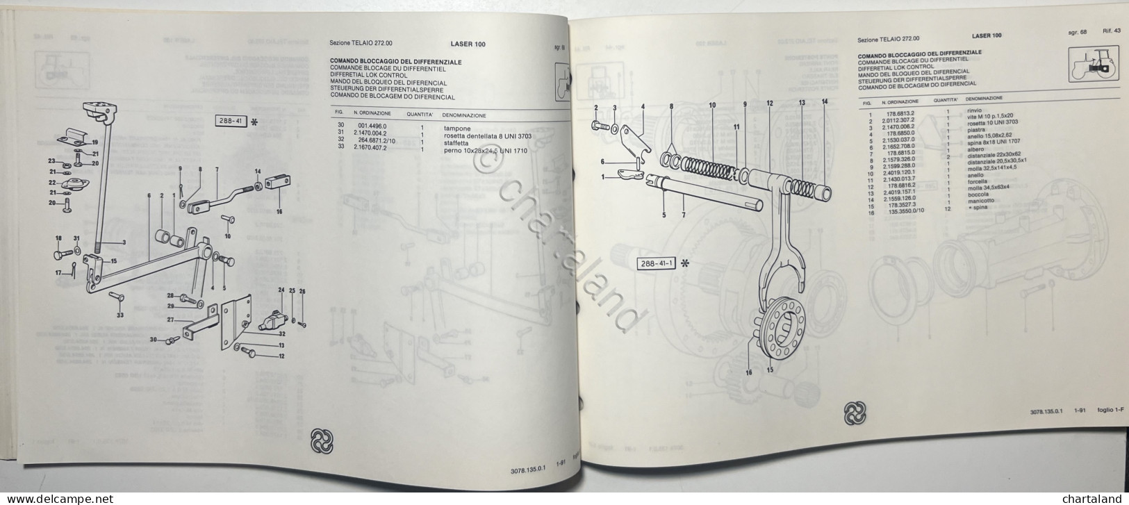 Catalogo Parti Di Ricambi Originali SAME Trattori - Laser 100 - Ed. 1991 - Sonstige & Ohne Zuordnung