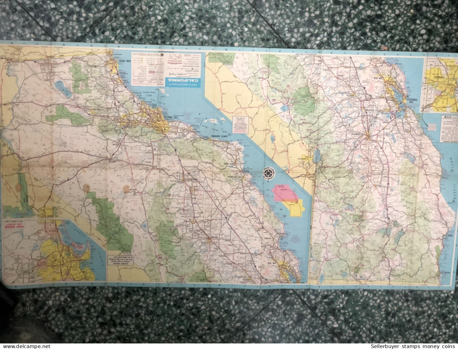 World Maps Old-california Road Map Before 1975-1 Pcs - Topographische Kaarten