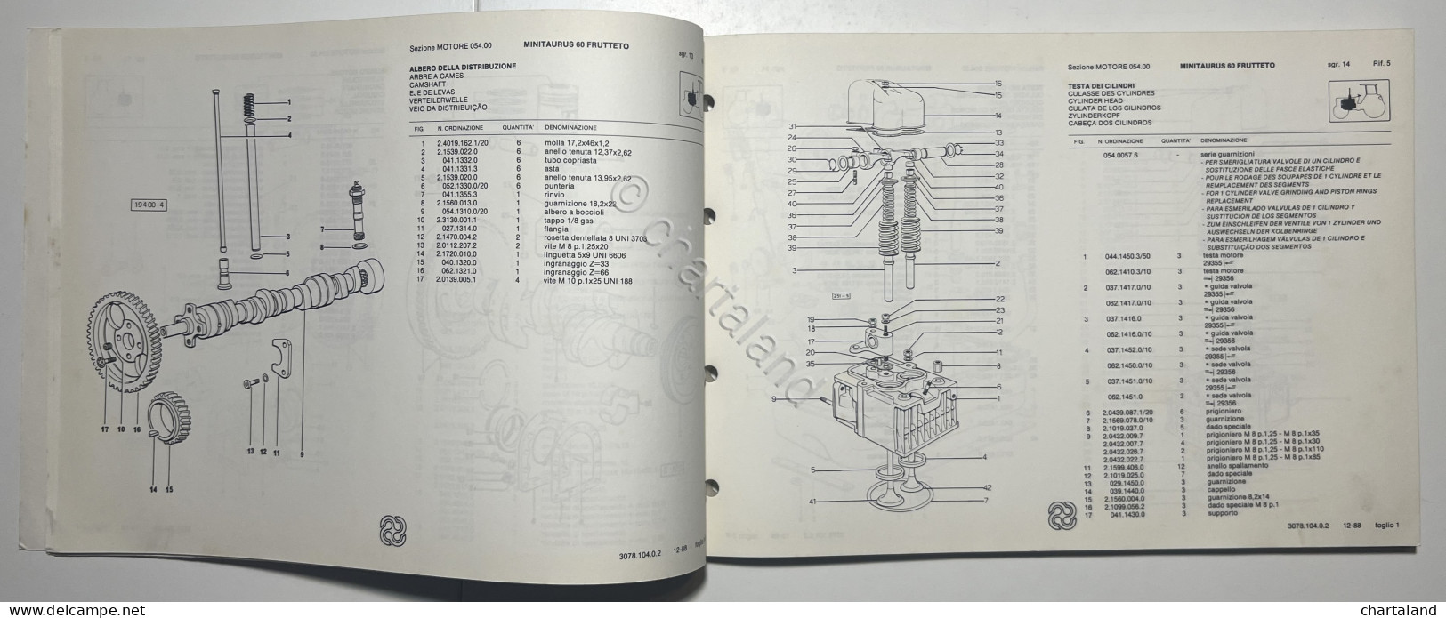 Catalogo Parti Di Ricambio Originali SAME Trattori - Minitaurus 60 Frutteto 1988 - Andere & Zonder Classificatie