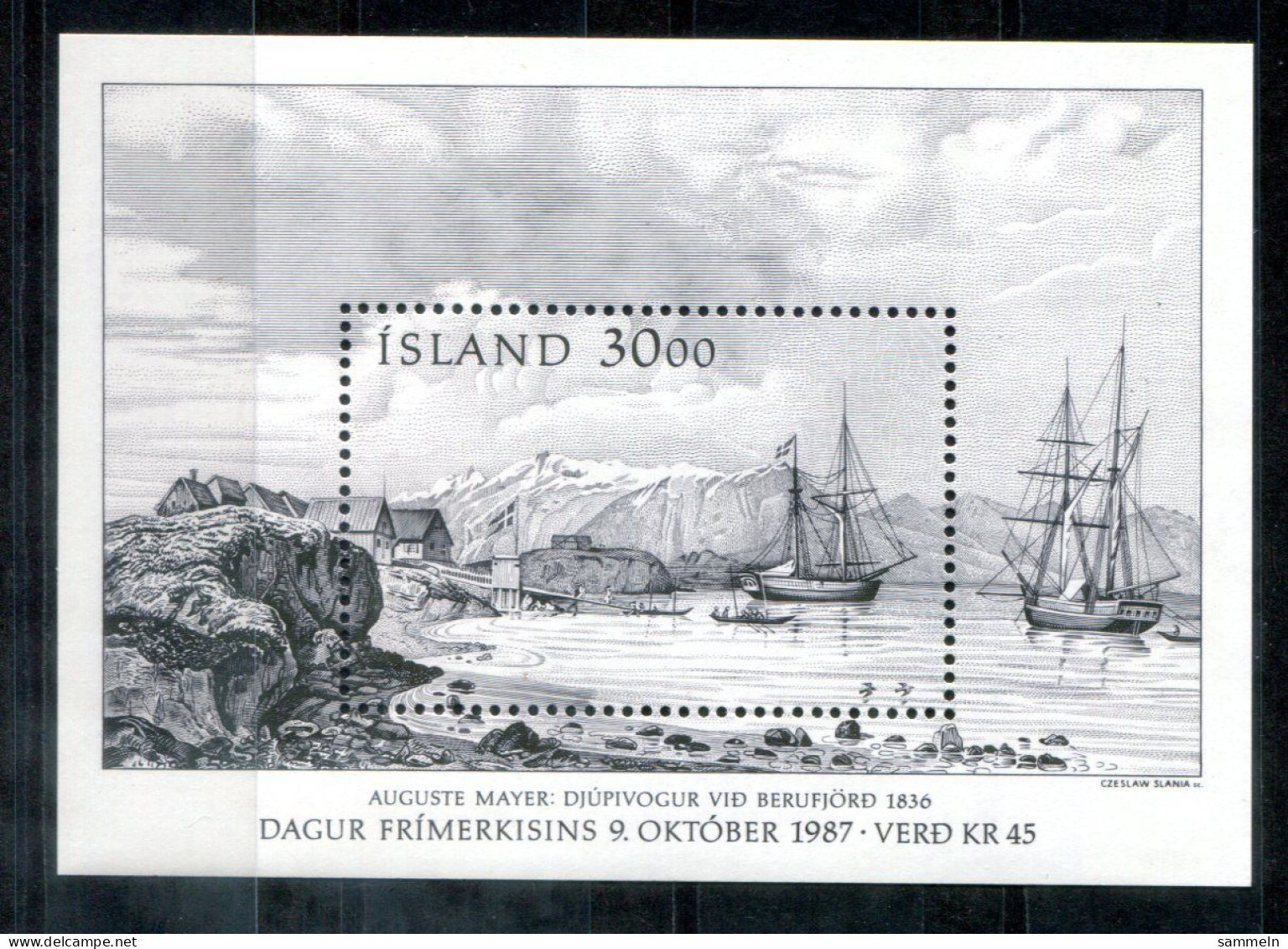 ISLAND Block 8, Bl.8 Mnh - Tag Der Briefmarke, Day Of The Stamp, Jour Du Timbre, Schiff, Ship,Bateau - ICELAND / ISLANDE - Blocks & Sheetlets