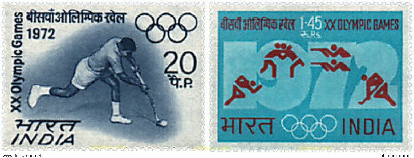 26616 MNH INDIA 1972 20 JUEGOS OLIMPICOS VERANO MUNICH 1972 - Unused Stamps
