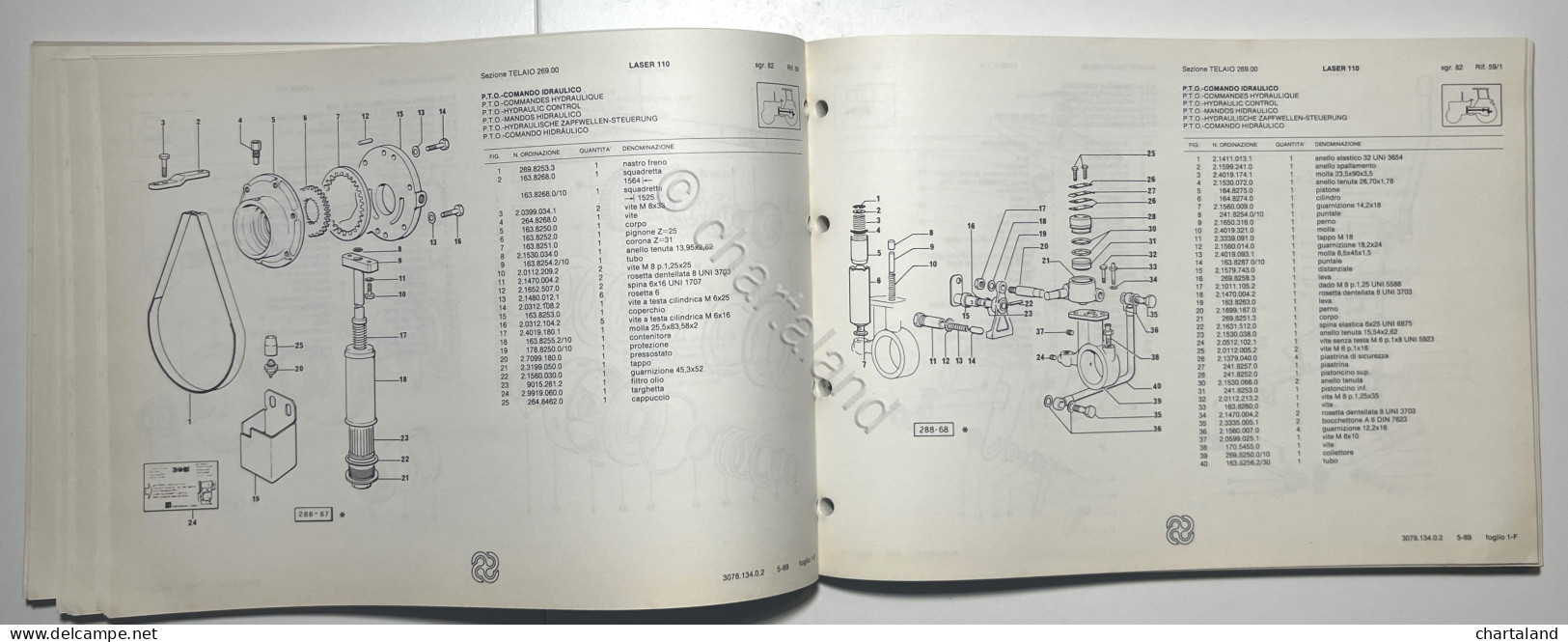 Catalogo Parti Di Ricambio Originali SAME Trattori - Laser 110 - Ed. 1989 - Autres & Non Classés