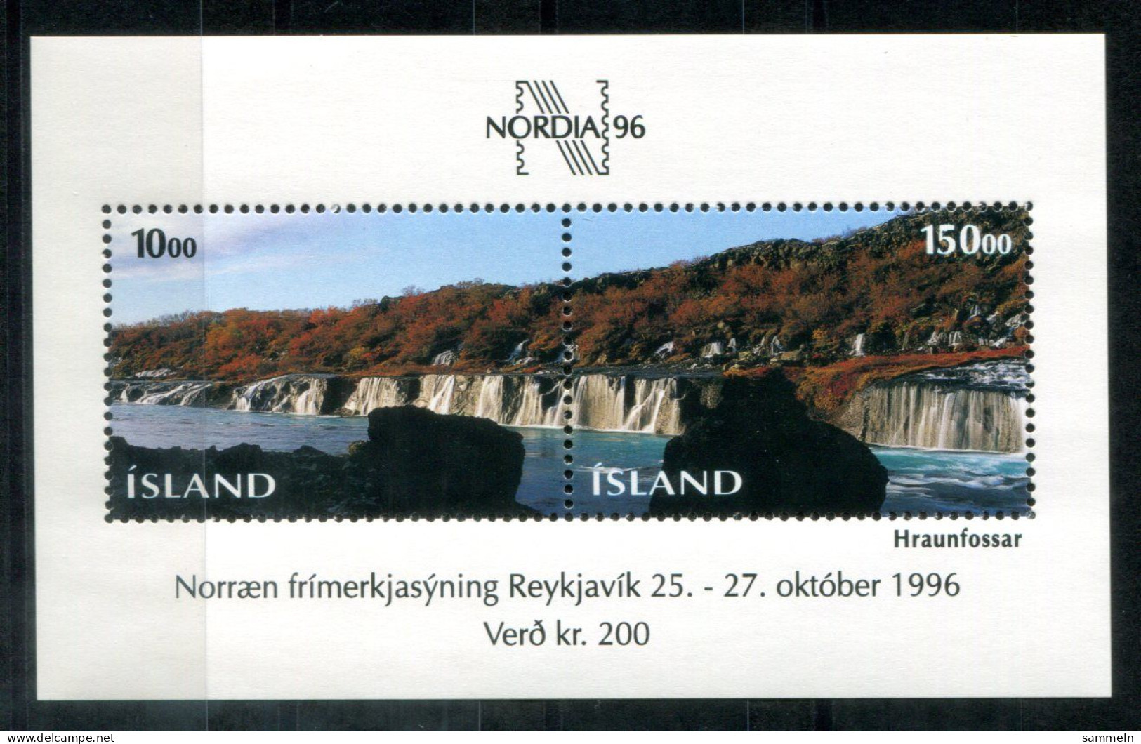 ISLAND Block 18,Bl. 18 Mnh - NORDIA '96 - ICELAND / ISLANDE - Hojas Y Bloques