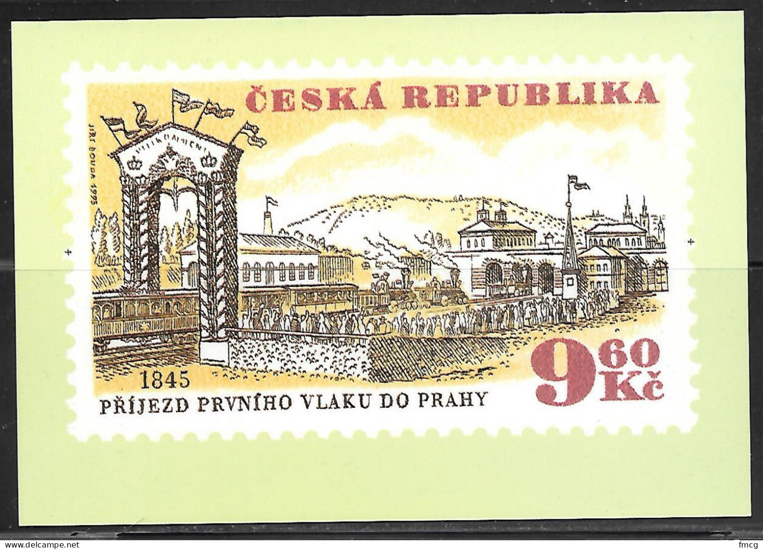 Czech Republic, 1995, Railroad Stamp, 9.60kc, Unused    - Czech Republic