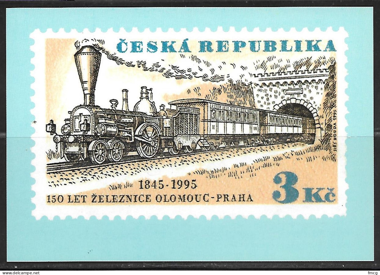 Czech Republic, 1995, Railroad Stamp, 3kc, Unused    - Czech Republic