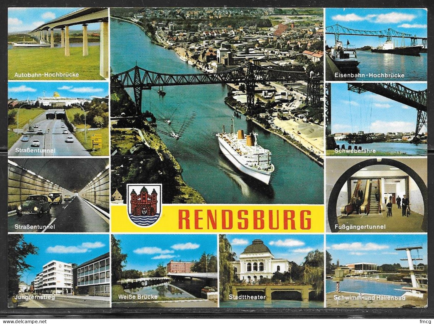 Rendsburg (Sch.-Hol.) Multiview, Writing On Back - Rendsburg