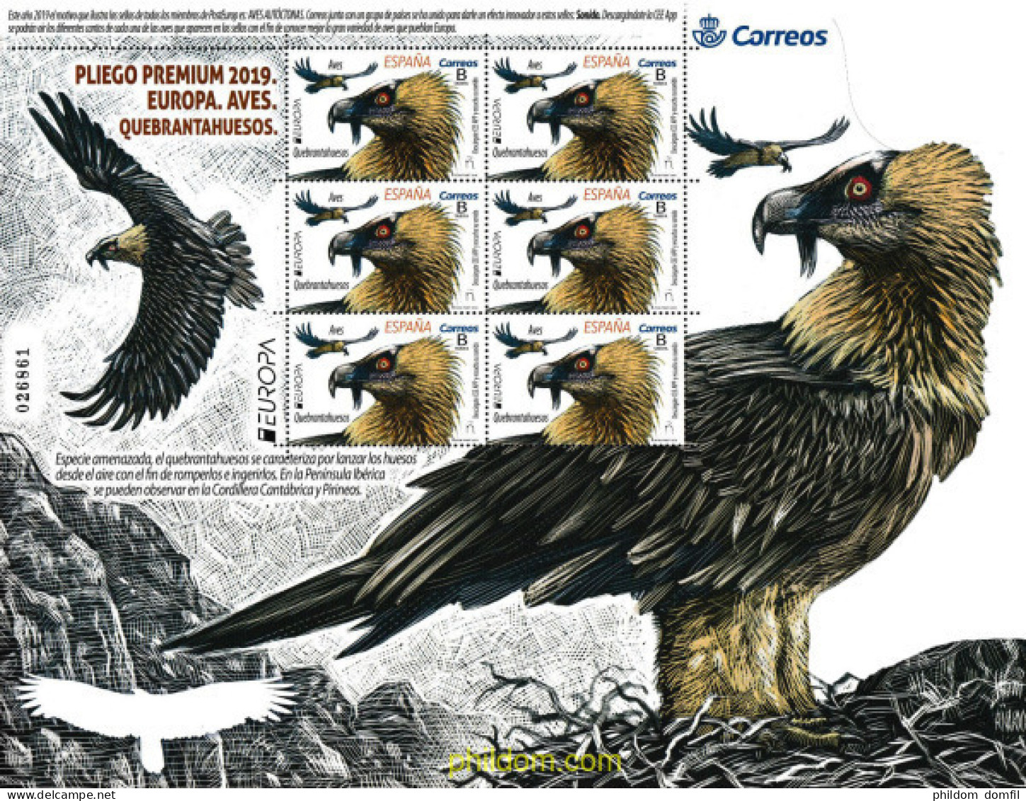 607211 MNH ESPAÑA 2019 EUROPA CEPT 2019 - NATIONAL BIRD - Unused Stamps