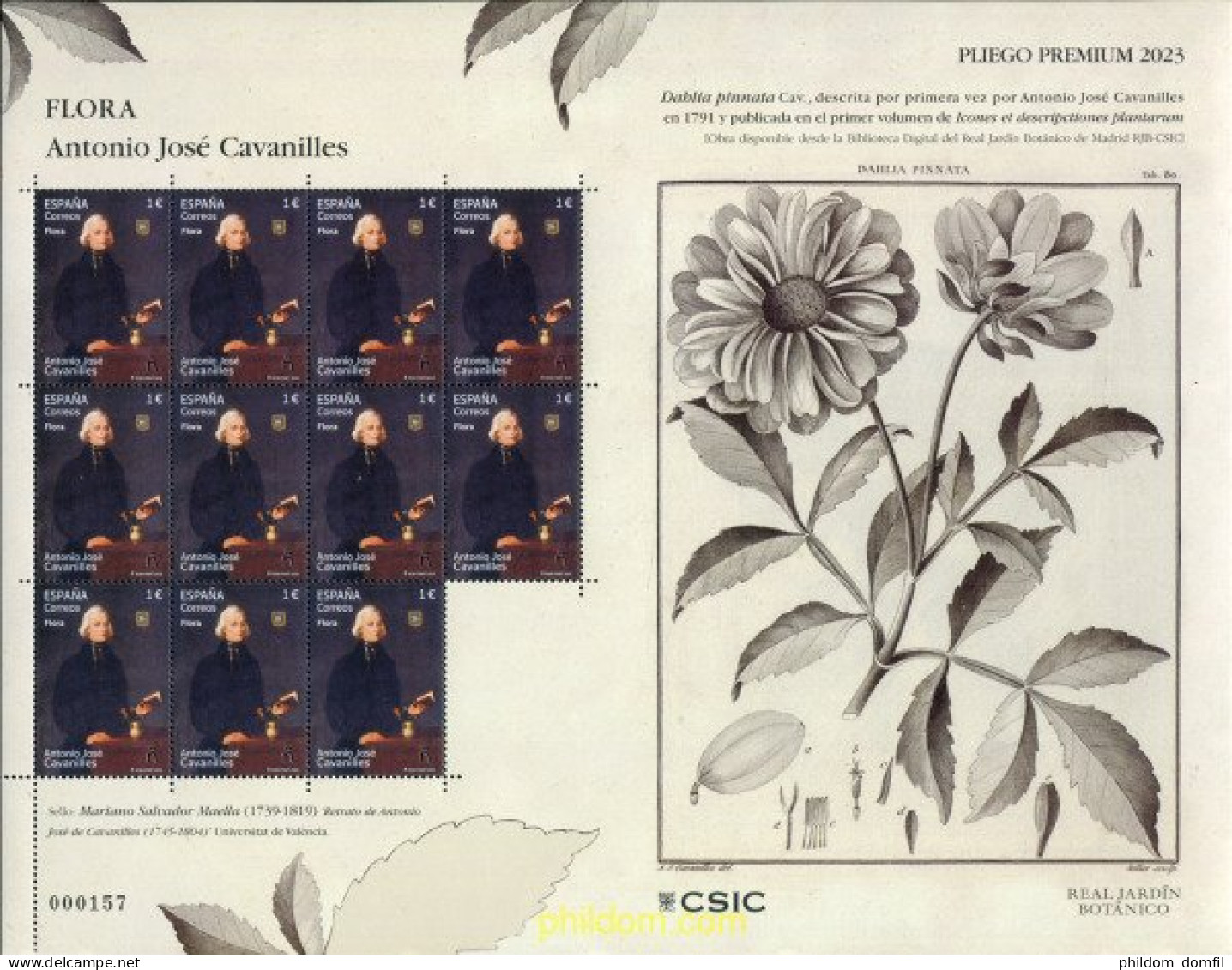 714817 MNH ESPAÑA 2023 FLORA. ANTONIO JOSÉ CAVANILLES - Unused Stamps