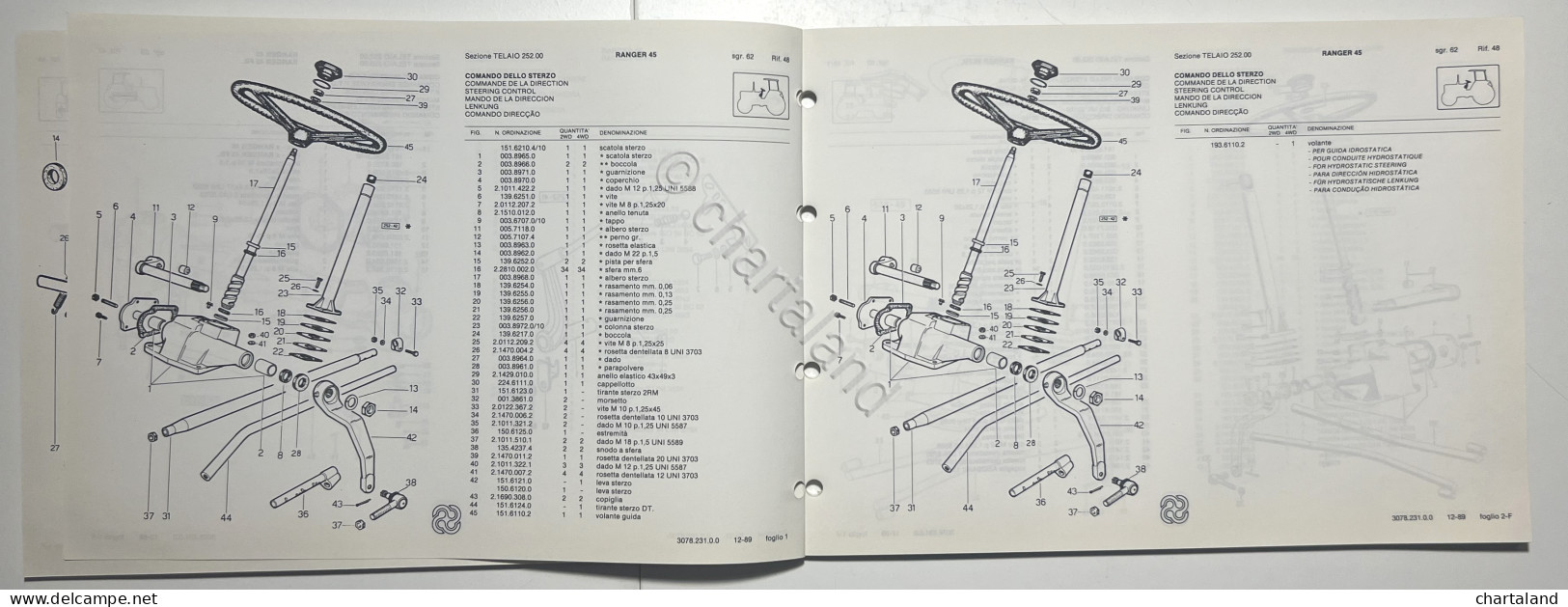 Catalogo Parti Di Ricambi Originali SAME Trattori - Ranger 45 Ranger 45 Frutteto - Other & Unclassified