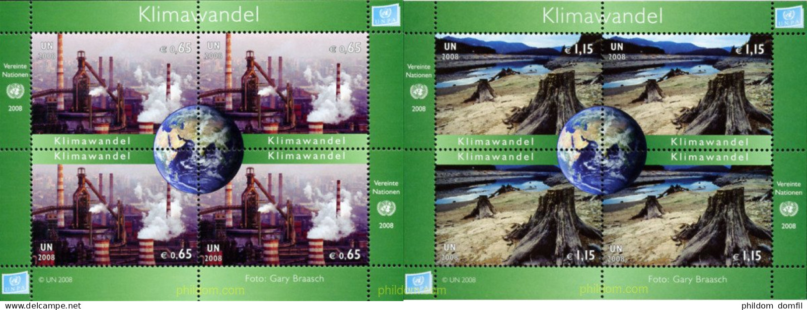 218225 MNH NACIONES UNIDAS. Viena 2008 CAMBIO CLIMATICO - Sonstige & Ohne Zuordnung