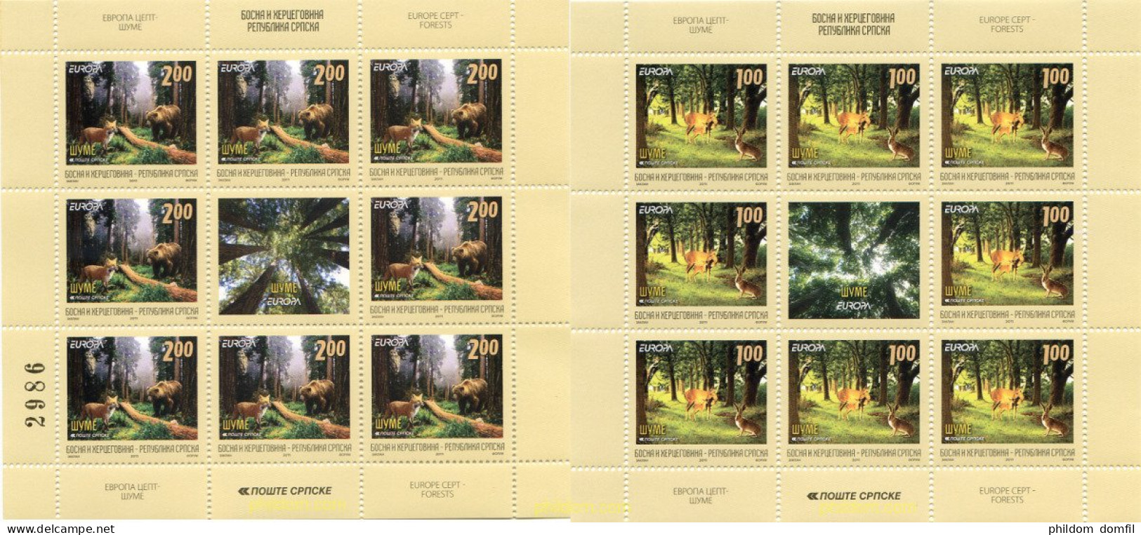 267858 MNH BOSNIA-HERZEGOVINA. Adm Serbia 2011 EUROPA CEPT 2011 - AÑO INTERNACIONAL DE LOS BOSQUES - Bosnia And Herzegovina