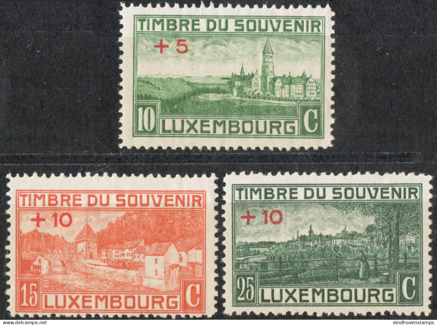 Luxemburg 1921 War Memorial Overprint 3 Values MNH - Unused Stamps