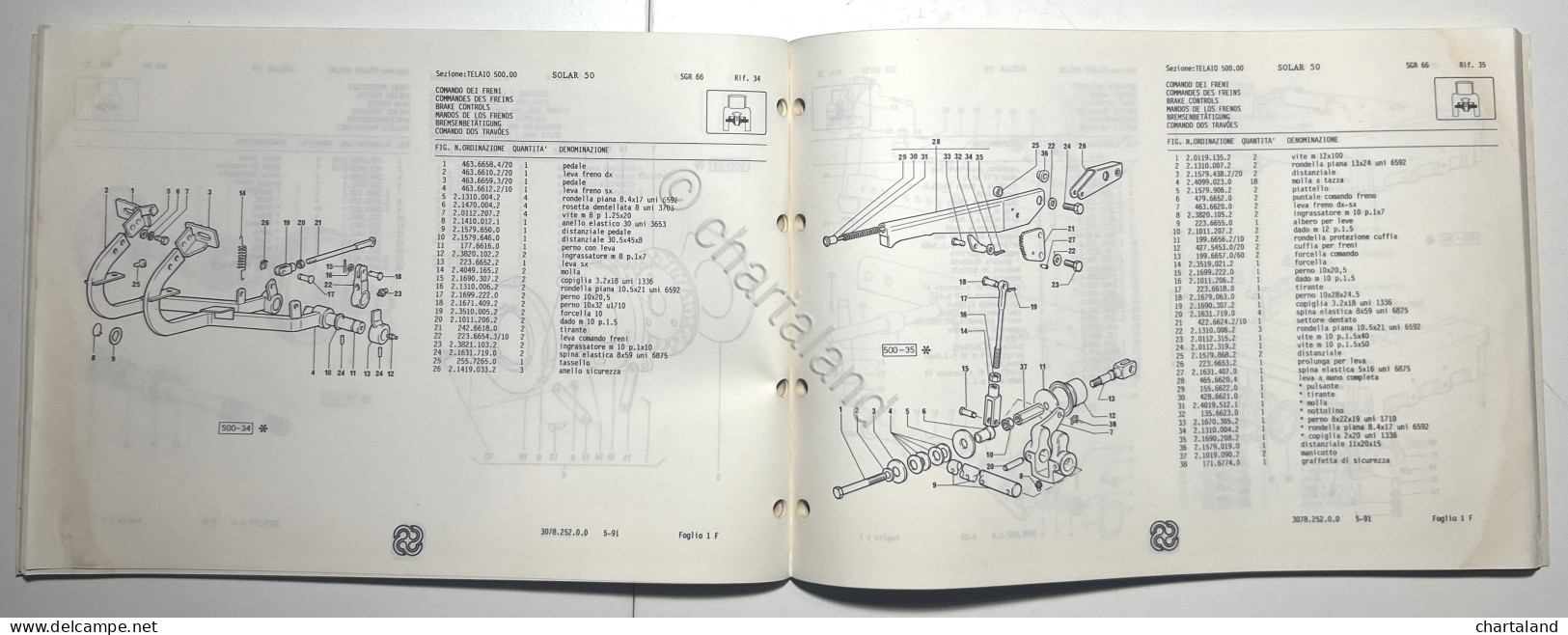 Catalogo Parti Di Ricambi Originali SAME Trattori - Solar 50 Dal N. 5.300 - 1991 - Sonstige & Ohne Zuordnung