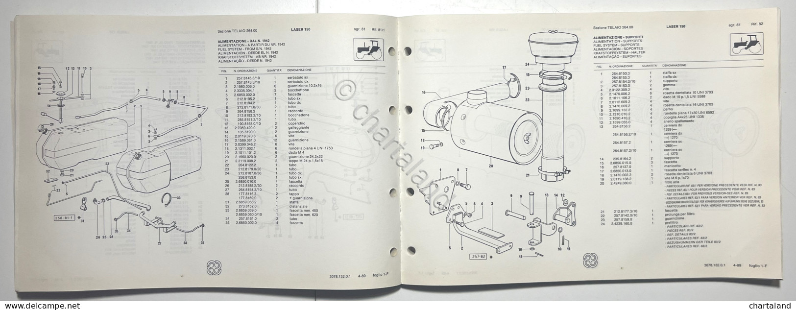 Catalogo Parti Di Ricambio Originali SAME Trattori - Laser 150 - Ed. 1989 - Sonstige & Ohne Zuordnung