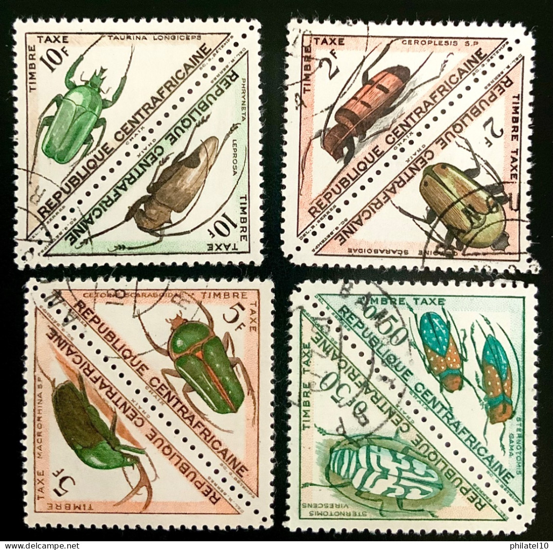 1962 REPUBLIQUE CENTRAFRICAINE- TIMBRES TAXES INSECTES - OBLITERE - Centrafricaine (République)