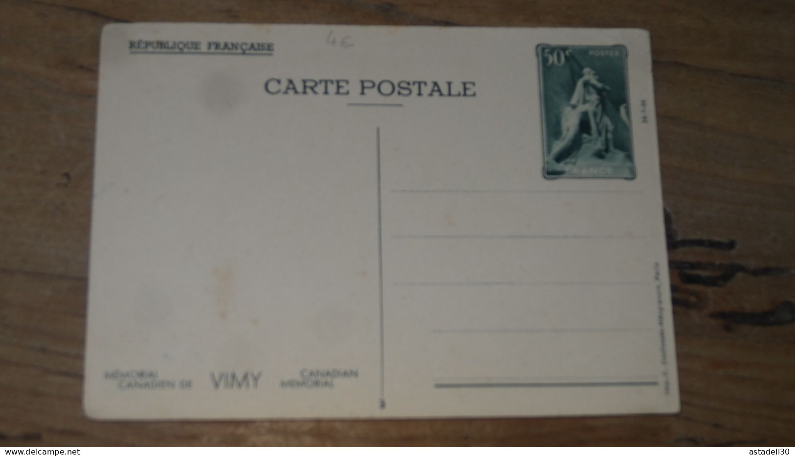 Entier Postal VIMY Vierge  ............. BOITE1  ....... 570 - Autres & Non Classés