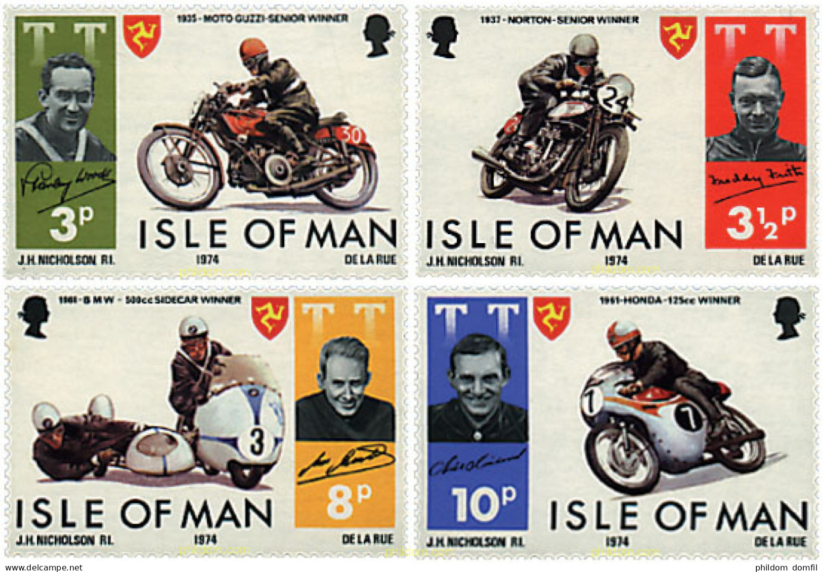 41603 MNH MAN 1974 CARRERAS MOTOCICLISTAS DEL TOURIST TROPHY - Isle Of Man
