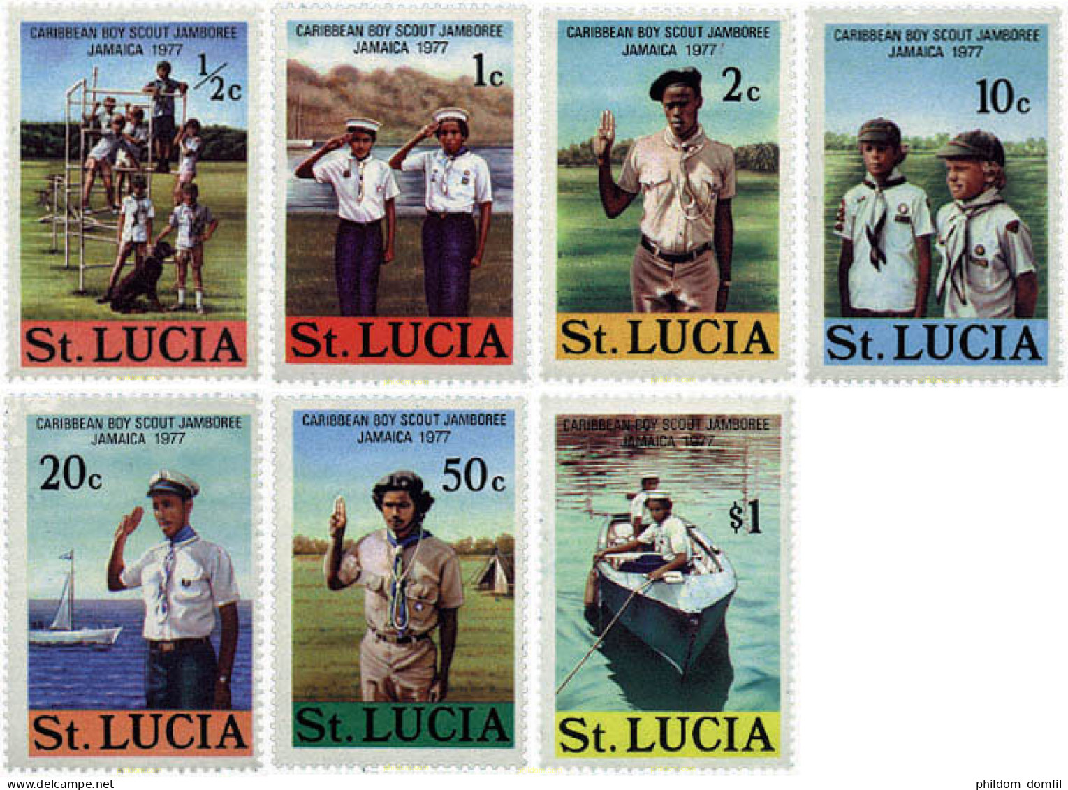 47385 MNH SANTA LUCIA 1977 6 JAMBOREE DEL CARIBE EN JAMAICA - Ste Lucie (...-1978)