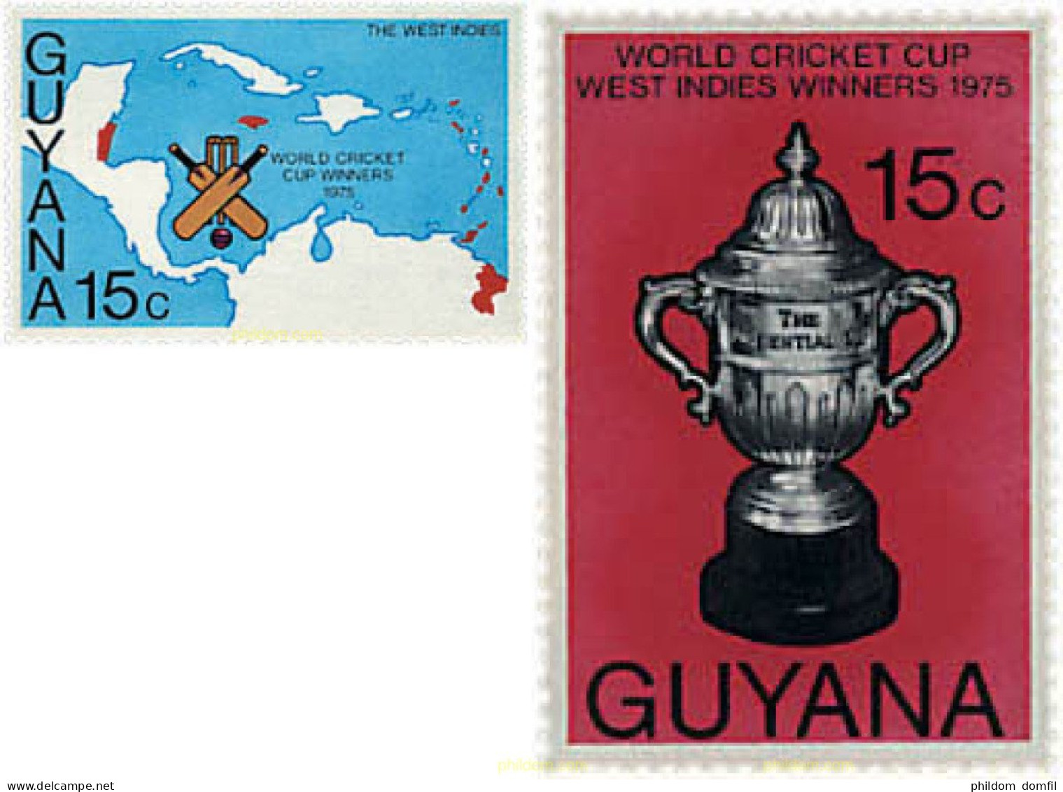 52437 MNH GUYANA 1976 COPA DEL MUNDO DE CRICKET - Guyana (1966-...)