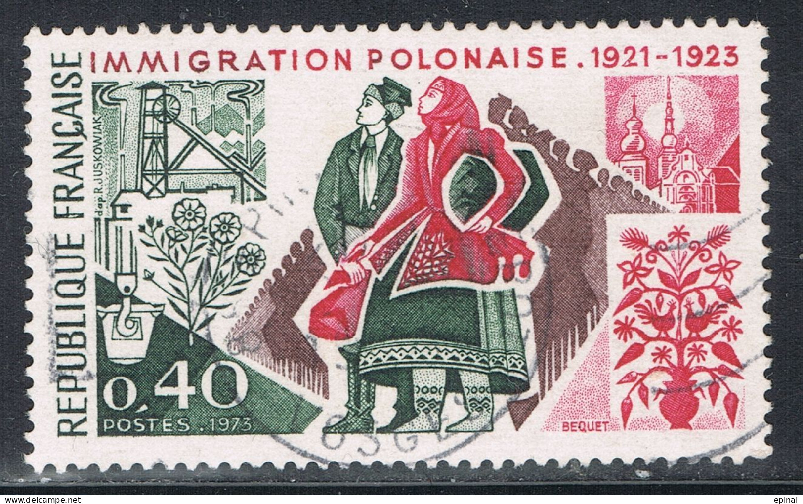 FRANCE : N° 1740 Oblitéré (Immigration Polonaise De 1921-23) - PRIX FIXE - - Gebraucht