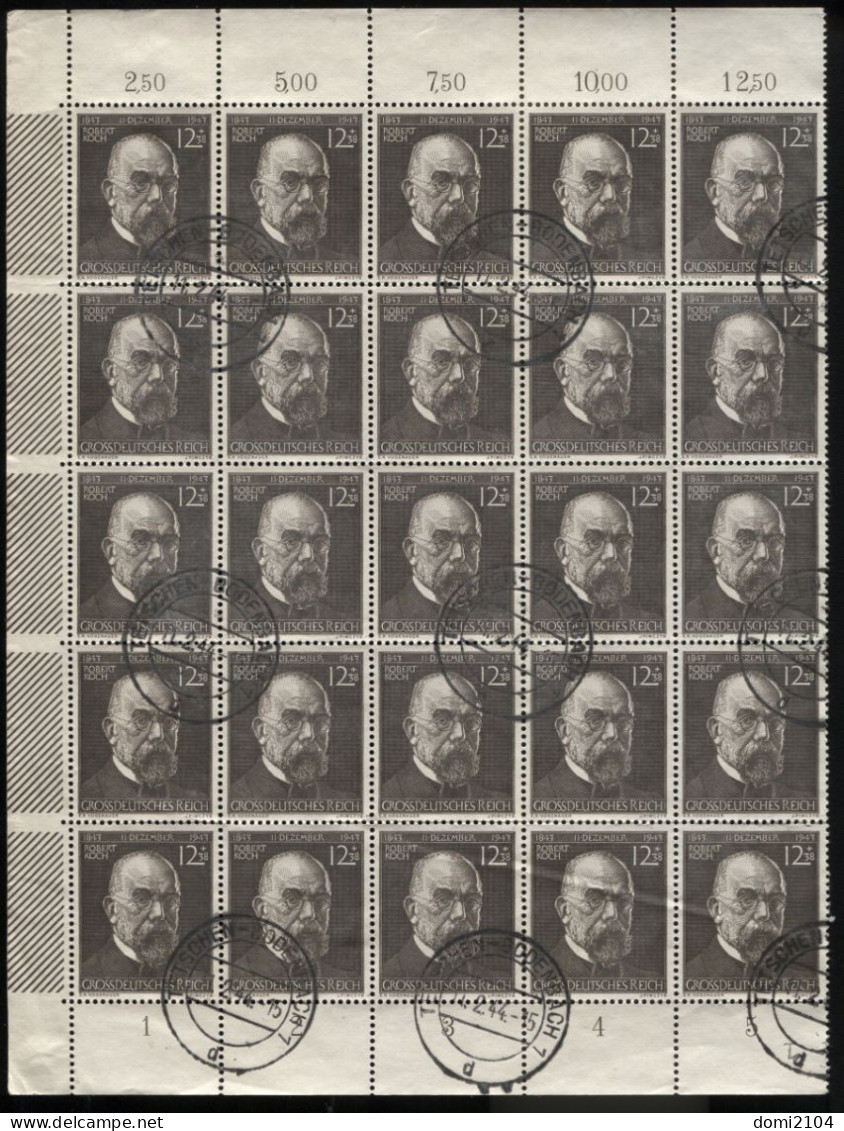 Deutsches Reich Robert Koch #864 Linke Bogenhälfte Gestempelt Tetschen 11.2.44 - Oblitérés