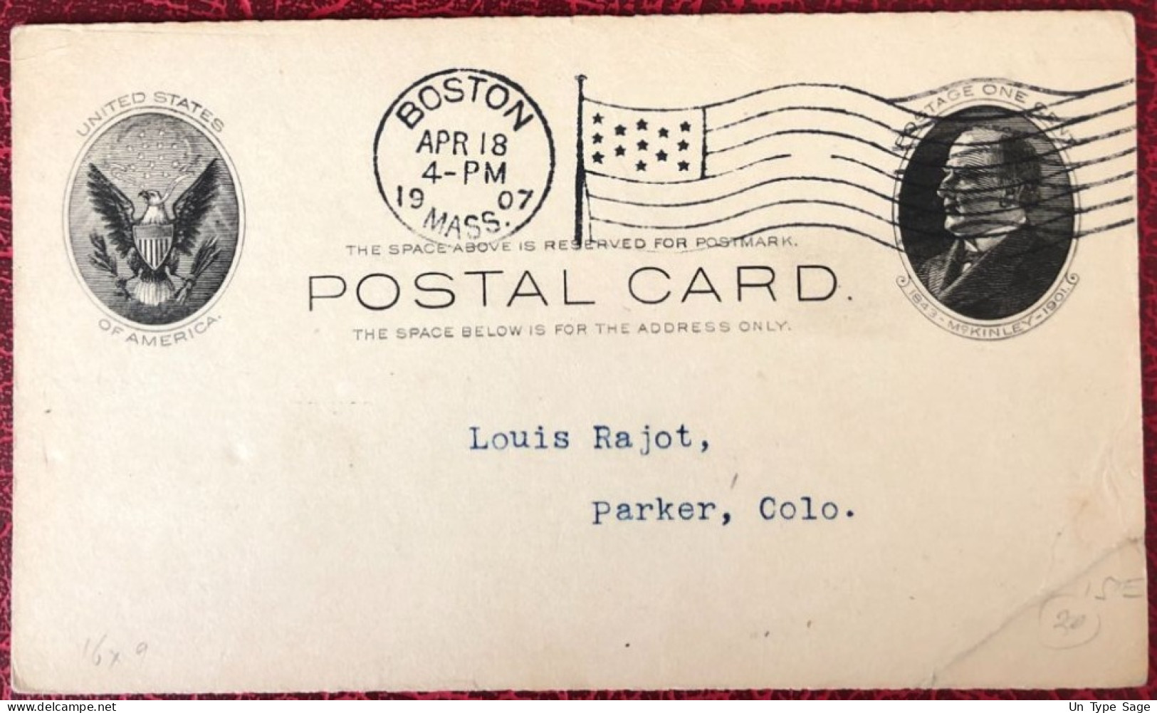 Etats-Unis, Divers Sur Entier-carte, Cachet Boston, MASS. 18.4.1907 - (C1433) - Postal History