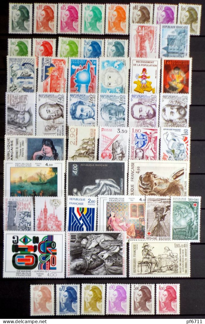 Lot De 50  Timbres De 1982 - Ungebraucht