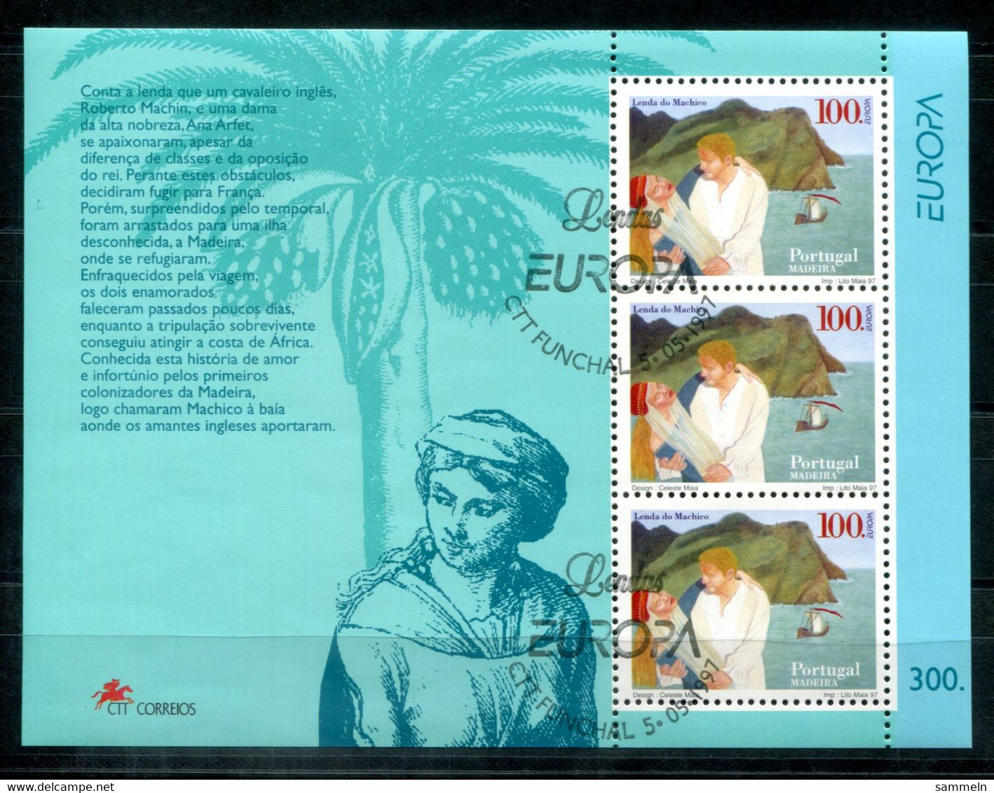 PORTUGAL-MADEIRA Block 16, Bl.16 FD Canc., Europa CEPT 1997, Sagen Und Legenden, Myths And Legends, Mythes Et Légendes - Madeira